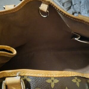Louis Vuitton Monogram Canvas Tote with Tan Leather Trim and Gold Hardware